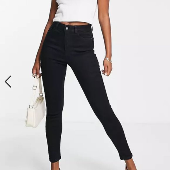 New Look Black Denim Skinny Jeans Size 2 - Picture 2 of 6